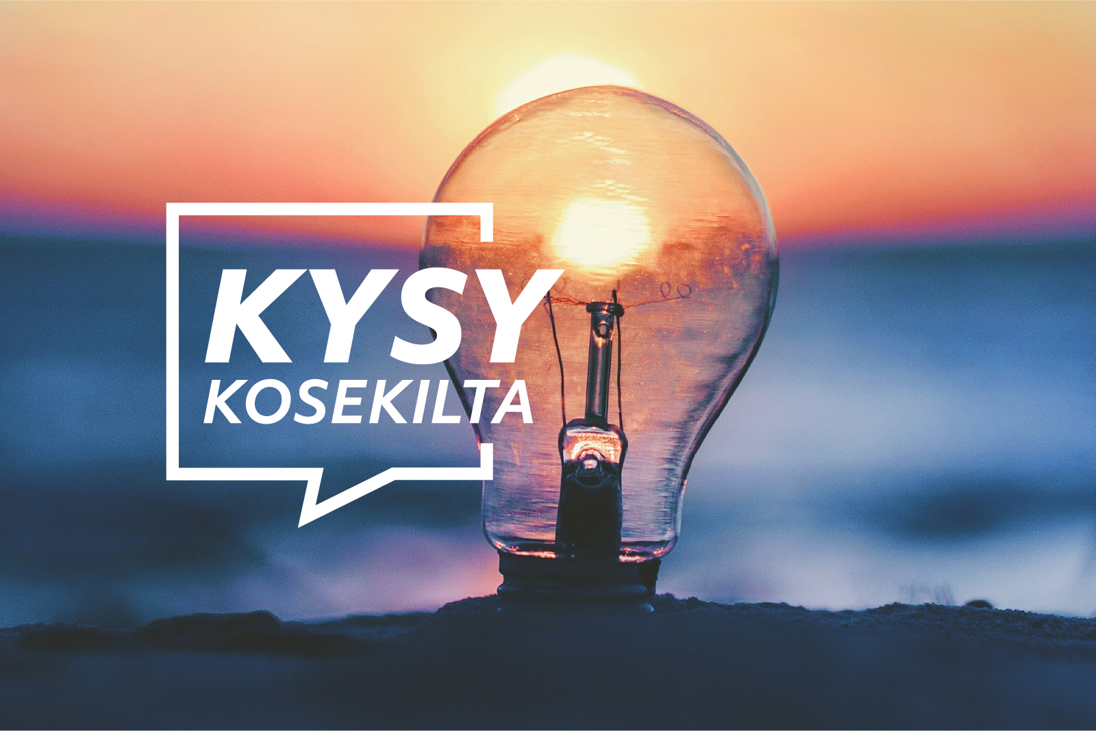 Hehkulamppu auringonlaskussa